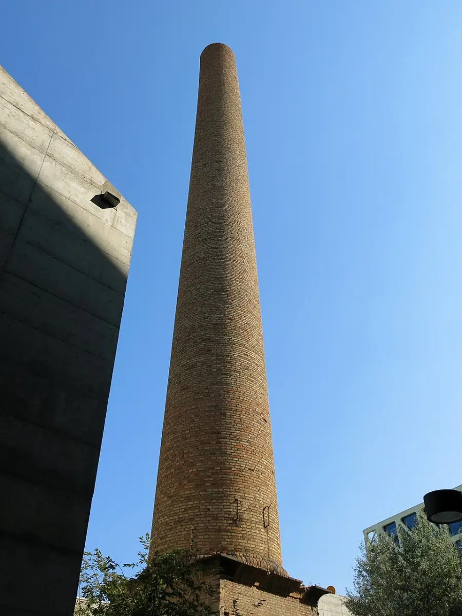 The free-standing brick chimney of Can Framis